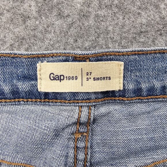 Gap Jeans Shorts Size 27 Vintage Cutoff Light Indigo 3 inch Inseam Distressed - Picture 8 of 10